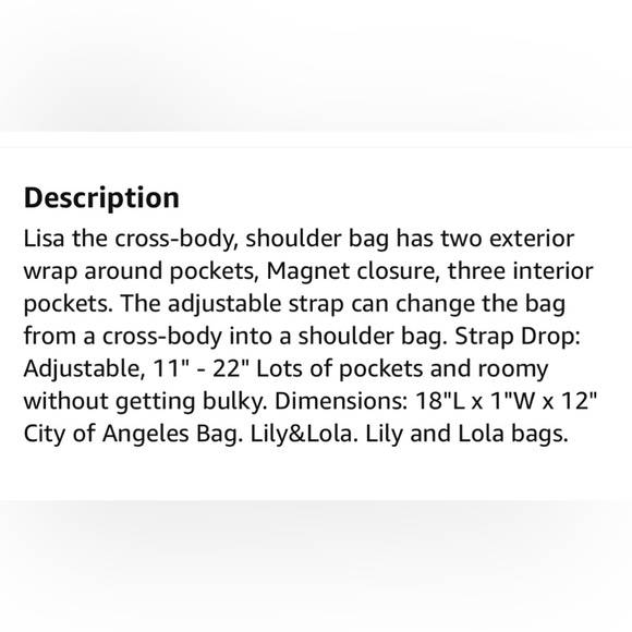 LILY & LOLA “Lisa” leather crossbody/shoulder bag - Picture 8 of 9